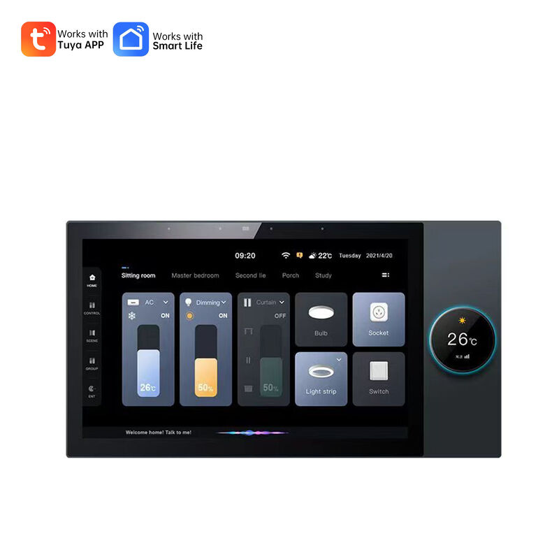 SIXWGH Luxury Upgrade Pannello di controllo Smart Home da 10 pollici Tuya WiFi Zigbee Gateway App Voce Musica di Sfondo Multi-Scenario Bar
