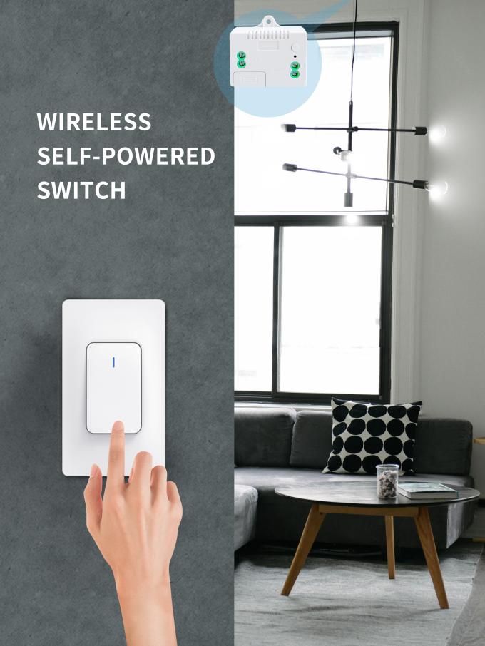La parete senza fili di SIXWGH 433Mhz commuta l'interruttore della luce telecomandato impermeabile auto-alimentato 0