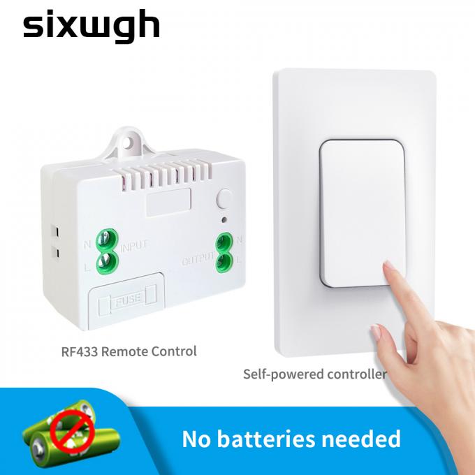 La parete senza fili di SIXWGH 433Mhz commuta l'interruttore della luce telecomandato impermeabile auto-alimentato 1