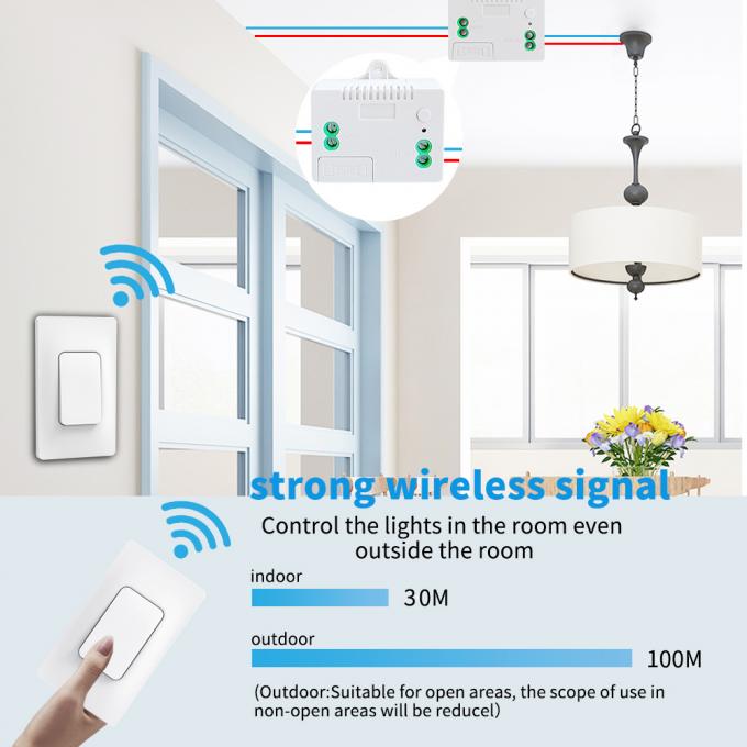 La parete senza fili di SIXWGH 433Mhz commuta l'interruttore della luce telecomandato impermeabile auto-alimentato 3