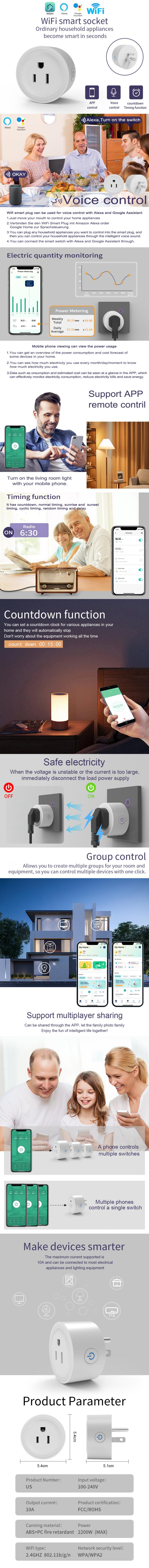 incavo di potere astuto di Wifi di controllo dell'incavo 2000W Tuya APP Romote di 60Hz WiFi 0